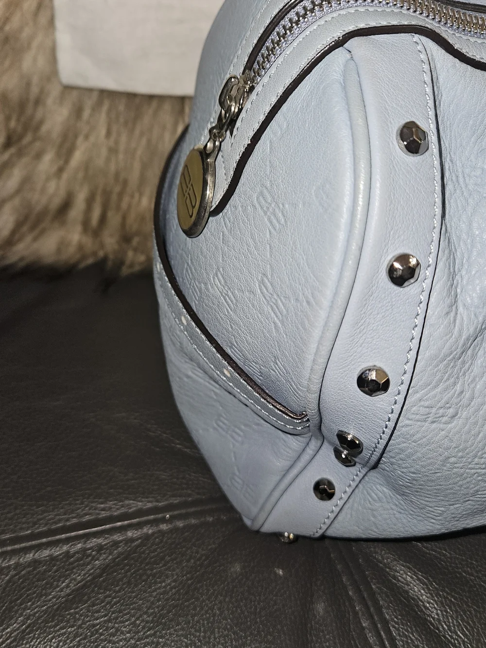 Balenciaga BB Vintage Monogram Leather Satchel